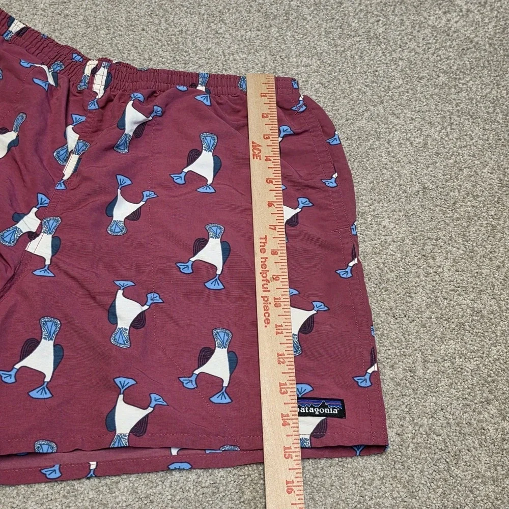 Patagonia Baggies Shorts Mens Large Pink Blue Footed Booby Bird Swim Trunks